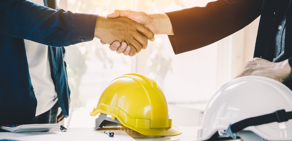 handshake on construction site
